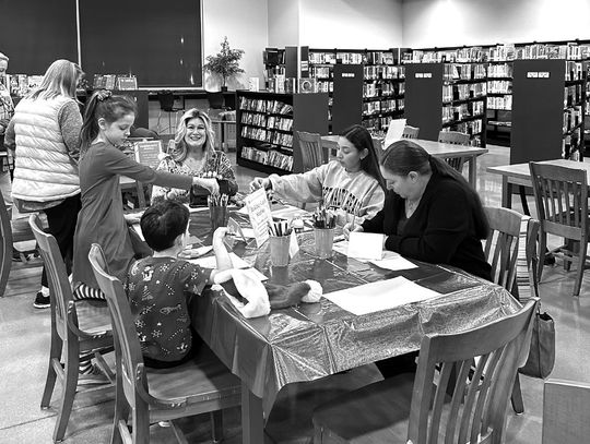 Card making was a hit at the Bertram Library Open House.