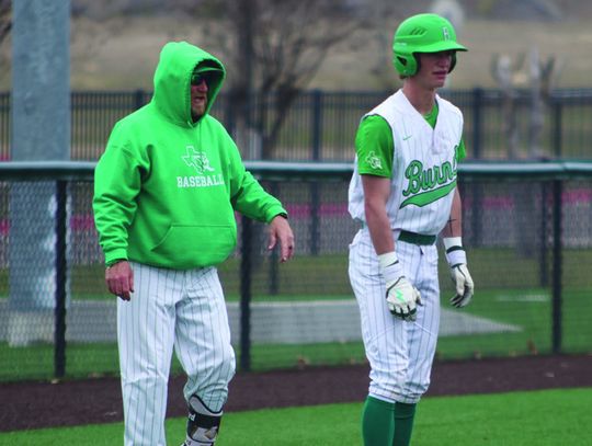 Head coach Russell Houston (left) will honor senior shortstop Noah Crawford and the rest of his class before the final home game of the regular season Tuesday, April 22, against Georgetown Gateway. Jennifer Fierro/ TexasChalkTalk.com