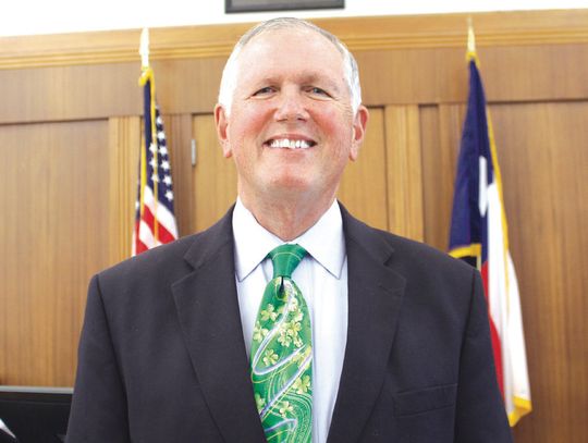 Burnet County Judge Bryan Wilson presided over his first meeting since being appointed. He is pictured here after that meeting March 17 at the Burnet County Courthouse. Raymond V. Whelan/Bulletin