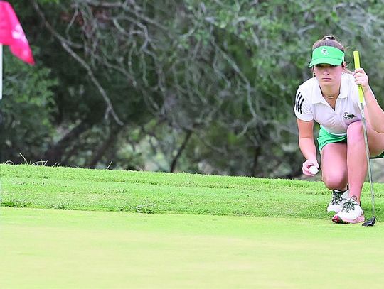 Avery Gowin, pictured above, shot a round of 89 at Meadowlakes on Thursday to take first place in the individual medalist competition. It was the fall season opener for the girls. Photos by Wayne Craig/Clear Memories