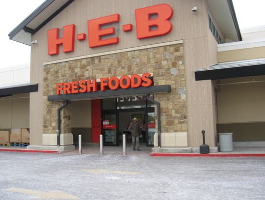  One thin but wide layer of ice and salt covered the entrance to H-E-B Groceries during morning cold temperatures Jan. 21 in Burnet at 105 S. Boundary St.  Raymond V. Whelan/Bulletin