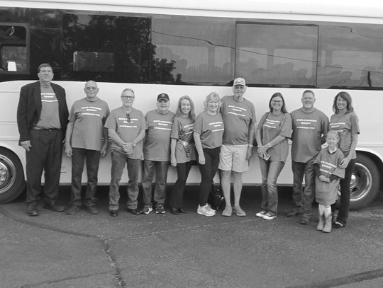 Those who traveled together to the hearing included, from left, Randy Printz, David Owens, John Braun, Doug Golding, Kenda Avery, Sherrye McAnelly, Alan Mc Anelly, Rachel George, Jay George, Kristin Meredith and Heidi Meredith.