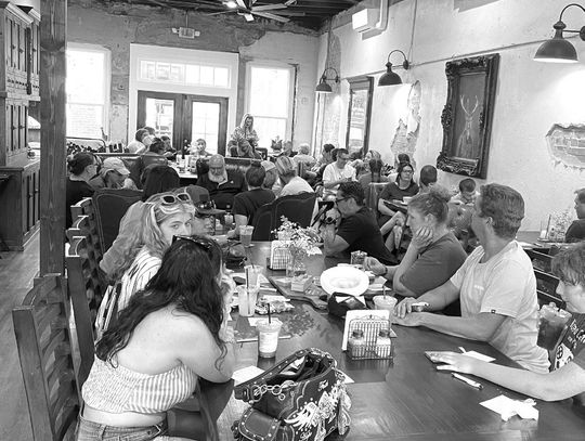 A large crowd gathered for Music Bingo at Gathering Grounds.
