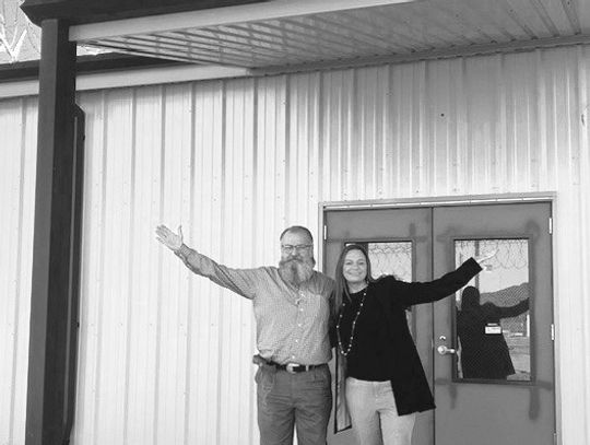 Chaplain Mark Cartwright and Warden Amanda Simpson check out the progress of the new chapel at the Ellen Halbert Women’s Prison. Contributed photo