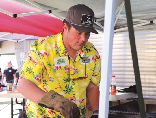 Luke Rothermel, of the National Qualifying Burnet FFA BBQ team, participated in the Texas High School BBQ State Championship May 3 at Burnet High School. Martelle Luedecke/Luedecke Photography