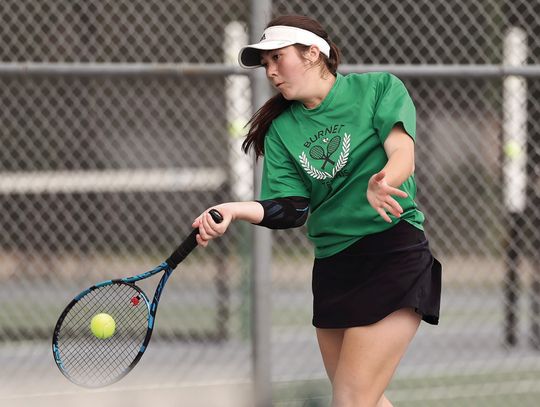 Aly VanZandt won a tournament championship this last week with top notch play in the girls’ singles bracket of the Marble Falls Tournament. Photos by Wayne Craig/Clear Memories