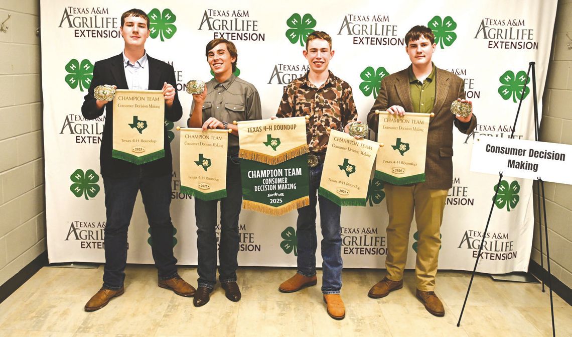 The Consumer Decision Making team advancing to the national competition are, from left to right, Connor McDonald, Klein Stanley, Christopher Clayton and Liam McDonald. Contributed photo