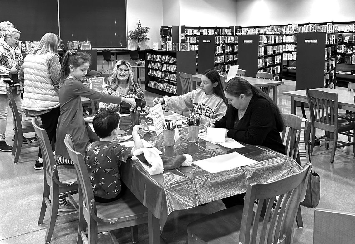 Card making was a hit at the Bertram Library Open House.