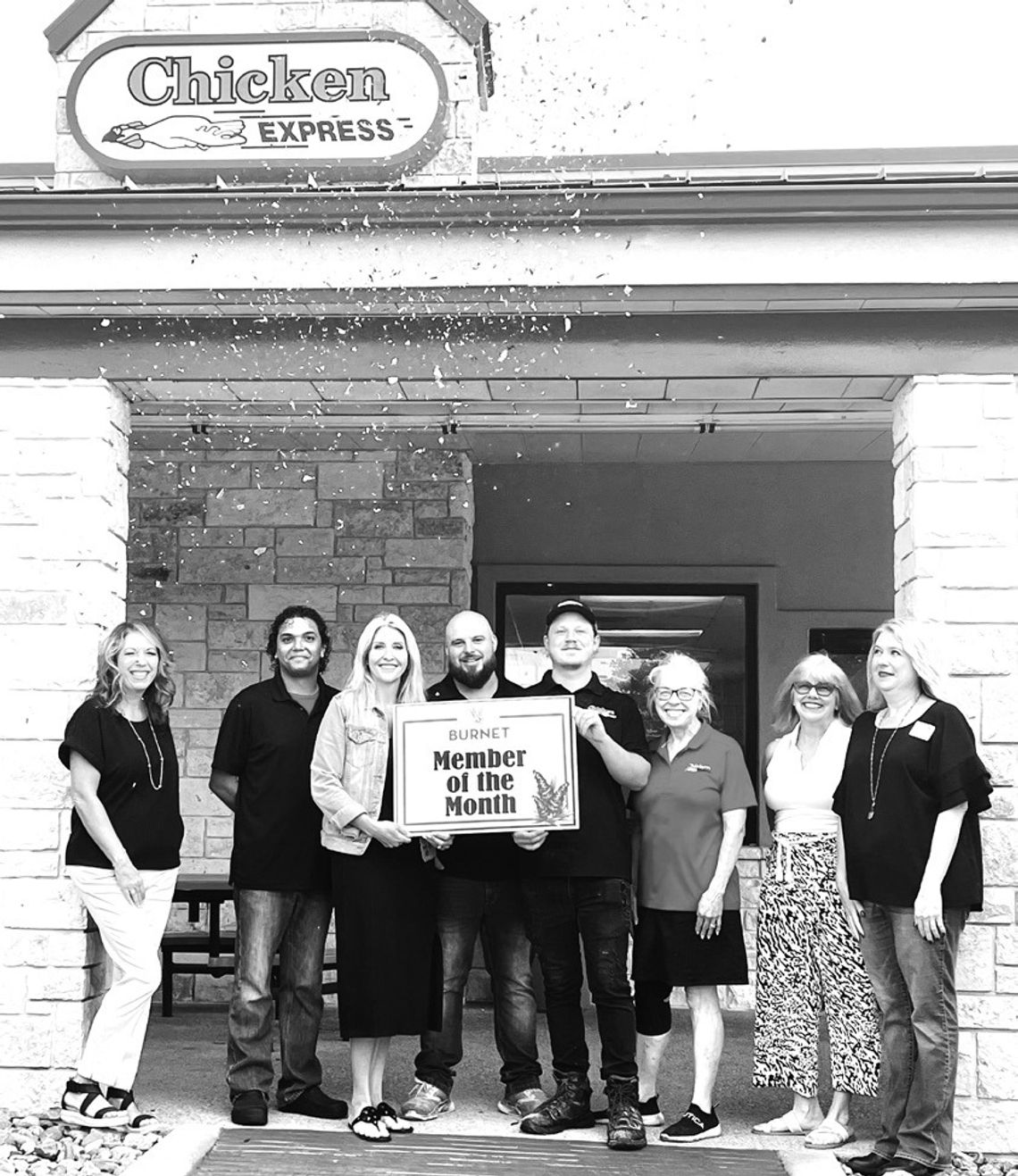 Officials pictured, from left, are Mischelle Griffin, Board Member/Chamber Ambassador; Rachael Hausman, owner of Chicken Express; Ruth Reed, ambassador; and Kandis Catlett, Ambassador. Contributed/Burnet Chamber