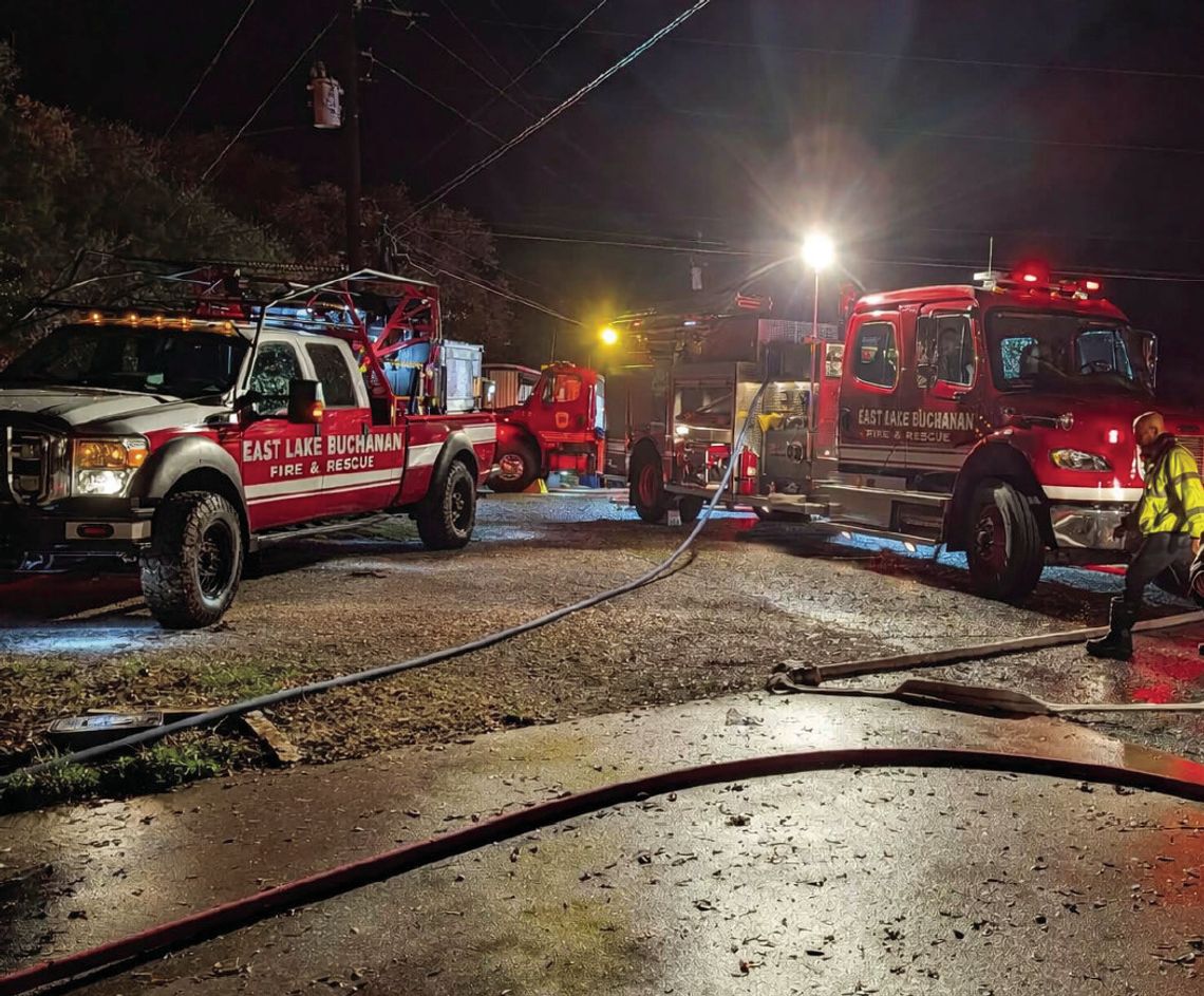 Firefighters tackle reported structure fire during storm
