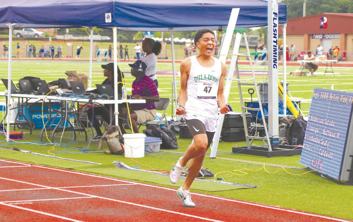 With a triumphant celebration, Victor Aviles capped off his triple crown victory at the Region 3-4A track and field meet April 19 at Bullard High School, claiming his third gold medal with a time of 4:20.31 in the 1600m. Find the story on Page 10. Martelle Luedecke/Luedecke Photography